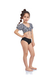 Children Swimsuit Girl's Swimsuit Puff Sleeve Split Swimsuit