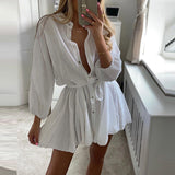 MIDI Mauve Cocktail Dress Women's Autumn Floral Print Half Sleeve V-neck Flounce Large Swing Dress