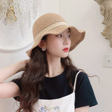 Women Bucket Hat Bowknot Wavy Edge Bucket Hat