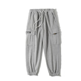 Man Fall Outfis Autumn Solid Color Simple Multi-Pocket Workwear Sweatpants Men Loose Casual Jogger Pants