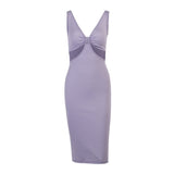 Mauve Dress Bridesmaid Autumn Fashion Strap Dress High Waist Slim Dress