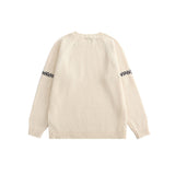 Men Sweater Cartoon Bear Paste Cloth Embroidery Sweater Men's Pullover