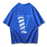 Vlone T Shirts Summer Men'S Printed Casual Short Sleeve