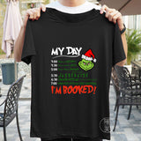 Men and Women Grinch Shirt Christmas Cute Grinch Crew Neck T-shirt