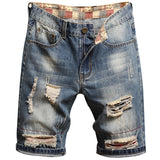 Men Jorts Hong Kong Style Summer Denim Shorts Men's Loose