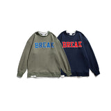 Crew Neck Sweatshirts for Men Men's Clothing Autumn Trendy Letters Embroidered Crew Neck Sweater Men's Casual Top