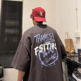 Men T-Shirts Round Neck Loose Artistic