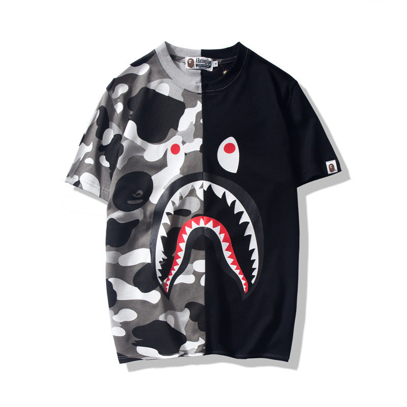 Bathing Ape T Shirt Summer Camouflage Camouflage Men's and Women's Summer Short-Sleeved T-shirt