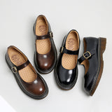 Mary Jane Shoes Round Toe Vintage College Style Summer Buckle