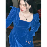 Blue Velvet Dress Klein Blue Velvet Waist