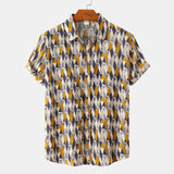 Camp Collar Shirt Short Sleeve Shirt Printed Short Sleeve