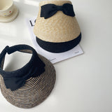Straw Hat Summer Double-Layer Bowknot Travel Women's Sun Hat