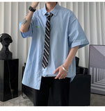 Men Shirt Short Sleeve Shirt Loose