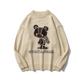 Men Sweater Cartoon Jacquard Sweater Men Autumn Trendy Loose Pullover