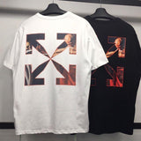 Off White T Shirt Ow Summer Arrow Print Loose Short Sleeve Cotton Tshirt Owt