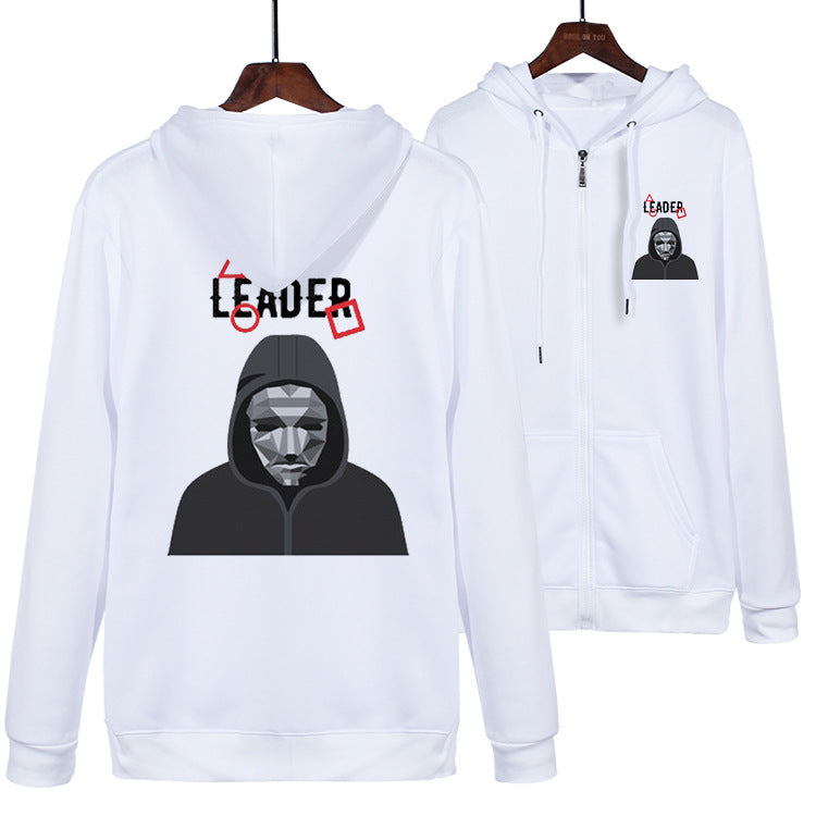 Squid Game Costume Hoodie Casual Zipper Sweater for Men and Women