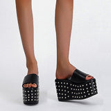 Platform Heels for Women Summer Fashion Platform Wedge Slippers Peep-Toe High-Heeled Sandals