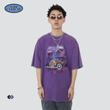 Y2g Shirts for Boys Spring and Summer Retro Distressed Printed T-shirt Loose