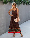 Gypsy Style Dresses Printed Backless Sling