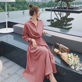 Kendall Jenner Wedding Guest Dress  Waist Slimming Elegant Slightly Mature Style Goddess Temperament Shirtdress