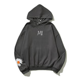 Kanye West Sunday Service Hoodie Autumn Winter Retro Distressed Little Daisy Hooded Sweater Terry