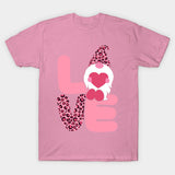 Valentine's Day T Shirts Couples Leopard Print Dwarf Printed round Neck T-shirt