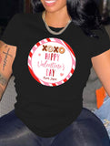 Valentine's Day T Shirts Couples Printed White Short Sleeve round Neck T-shirt