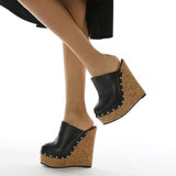 Platform Heels for Women Spring/Summer Thick Bottom Lazy Heightened Platform Shoes