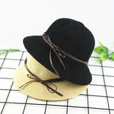 Summer Hats Bucket Hat Leather Rope Summer Women's Casual