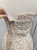 Kendall Jenner Wedding Guest Dress Embroidery Floral Cross Strap Style Small Floral