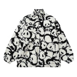 Cardigan Baseball Jacket Winter Imitation Lamb Wool Panda Casual Loose Cotton Coat Coat