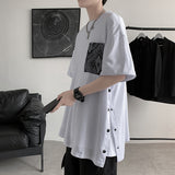 Men T-shirt Paisley Printed Loose Five-Point T-shirt