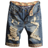 Men Jorts Hong Kong Style Summer Denim Shorts Men's Loose