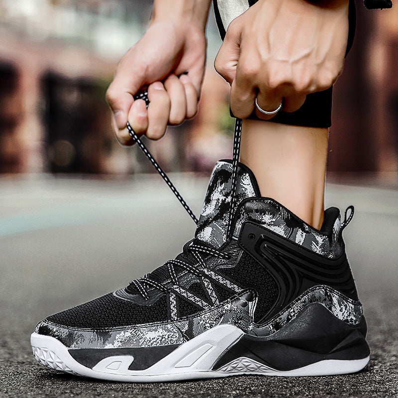 Men Basketball Shoeses High-Top Men Basketball Shoeses Men's Breathable Sneakers Solid Color Trendy Fashion Sneakers