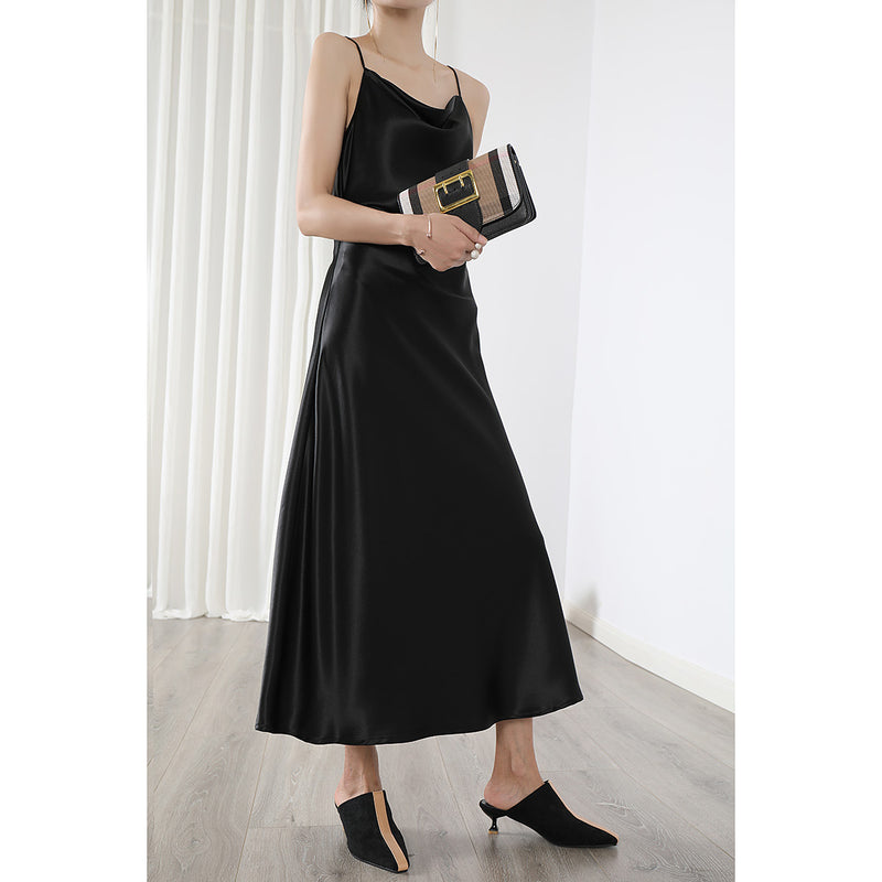 Kendall Jenner Wedding Guest Dress Slim Fit Waist A- line Skirt Swing Collar Oblique Cut Women's Holiday