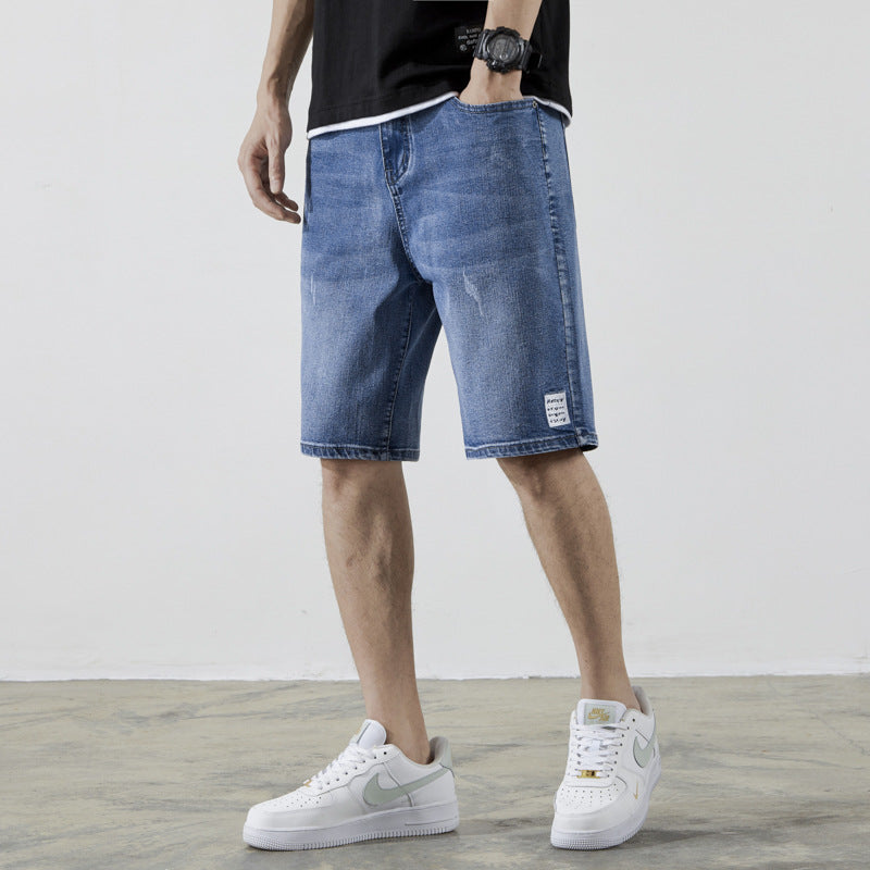 Men Denim Shorts Summer Thin Denim Shorts Stretch
