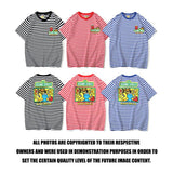 Bathing Ape T Shirt Cartoon Round Neck Summer Printed Large Size Short Sleeve Casual Striped T-shirt