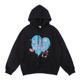 Man Fall Outfits Love Printed Hoodie Autumn and Winter Loose Pullover Sports Hoodie