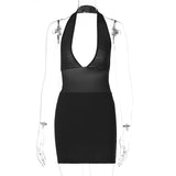 Maxi Burgundy Dress Formal Spring Women's Sexy Backless Halter V-neck Fashion Slim Dress