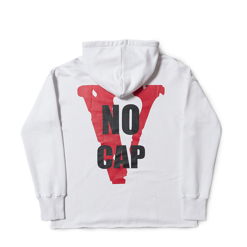 Vlone Hoodie Letter Printing Torn Edge Destroyed Thin Hoodie