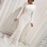 Long Homecoming Dresses Sexy Bronzing Long Sleeve Ball Gown Dress