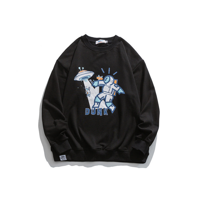Crew Neck Sweatshirts for Men Men's Autumn Clothes Cartoon Print Sweatshirt Men's Tops