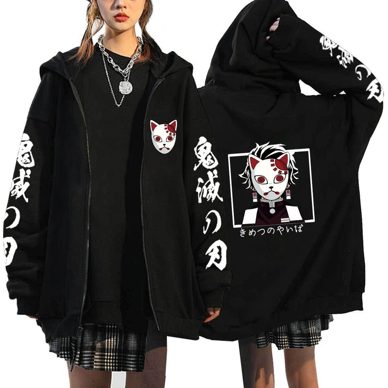 Anime Hoddies Anime Kimetsu No Yaiba Zipper Sweater