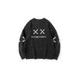 Men Sweater Letter Embroidered Knitwear Men Loose Pullover