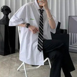 Men Shirt Short Sleeve Shirt Loose