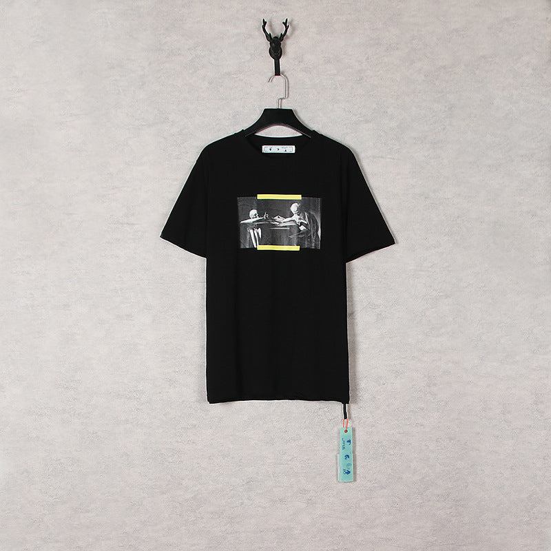 Off White T Shirts Printed Short-Sleeved T-Shirt Ow Loose Men'S And Women'S Bottoming Shirt T