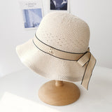 Women Bucket Hat Bowknot Wavy Edge Bucket Hat