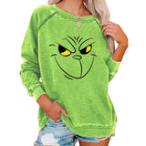 Men and Women Grinch Sweater Christmas Cute round Neck Sweater
