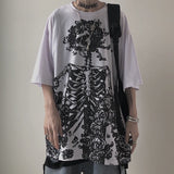 Skull Apparel Skull Print Loose Retro Short Sleeve T-shirt
