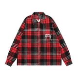Cardigan Baseball Jacket Spring and Autumn Avengers Letter Embroidered Plaid Shirt Casual Loose Zip Coat